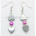 Magnetic Hematite Heart Beads Earrings